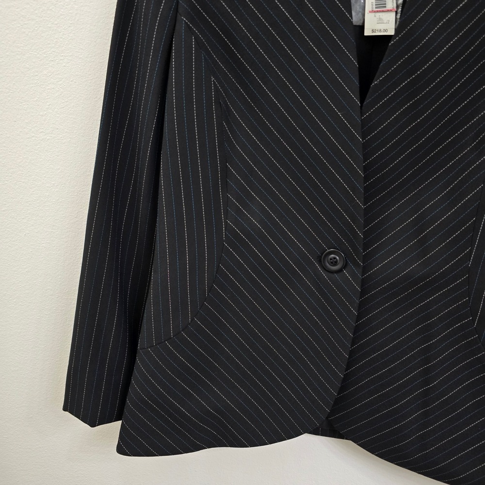 Preston & York Womens Black Pinstripe Stretch Blazer Jacket Size 10 NEW Office - Picture 5 of 5